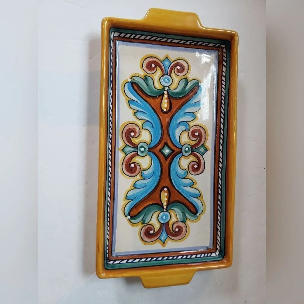 Deruta Tray Hand Painted in Italy - Picture 3 of 7